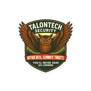 Vinylsticker uil | Grappige sticker met dieren in het wild | TalonTech-beveiliging