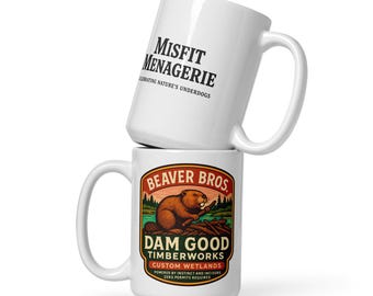 Beaver Coffee Mug | Funny Wildlife Gift | Beaver Bros Dam Good Timberworks