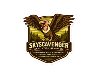 Vulture Fridge Magnet | Funny Wildlife Badge Magnet | SkyScavenger Sanitation Services