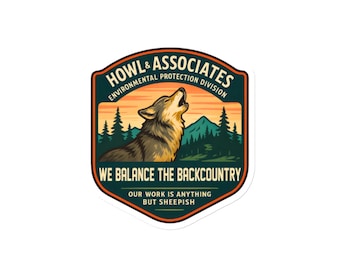 Wolf Fridge Magnet | Funny Wildlife Badge Magnet | Howl & Associates