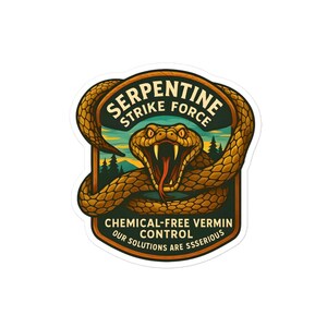 Snake Vinyl Sticker | Funny Wildlife Badge Decal | Serpentine Strike Force