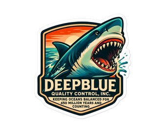 Shark Vinyl Sticker | Funny Wildlife Badge Decal | DeepBlue Quality Control