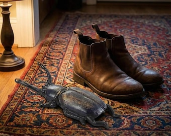 The Iron Beetle Boot Jack • Heavy Cast Shoe Remover • Victorian Insect Mud Scraper •