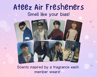Ambientador inspirado en los miembros de ATEEZ / Fragancia de lujo personalizada / Ambientador para coche y habitación con temática K-Pop