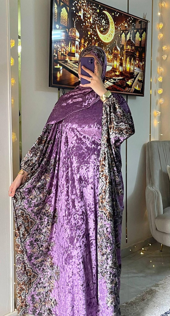 butterfly abaya dress Modern Muslim Woman's Two Piece - 3651 Flowing Silhouette Womens Shimmer Butterfly Abaya Dress
