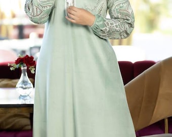 Arabic Style Women Velvet Abaya/ Long Dress High - Quality