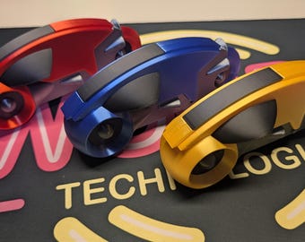 TRON Light Cycle – 3 Cycle Set – 3D Printed from 1982 classic + Bonus TRON Key-chain