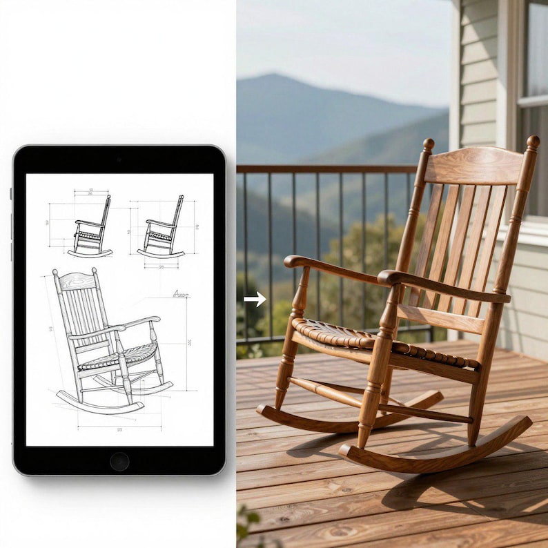 Instructable Rocker Plans Rocking Chair Woodworking Plans | DIY Furniture Guide (PDF) - Etsy