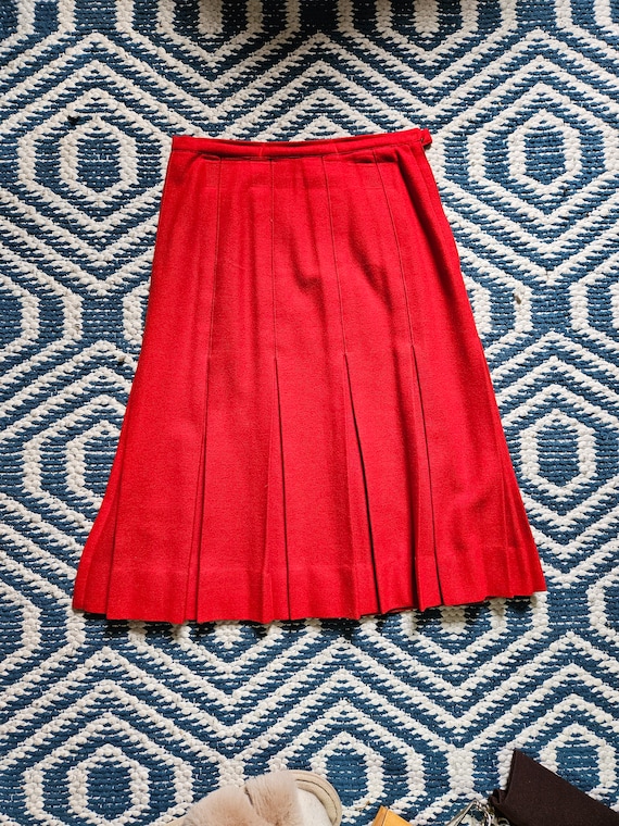 Carol Brent Red Wool Skirt