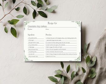 Printable Recipe Card Template • A5, A6 & 4x6 Recipe Sheet • Minimalist Kitchen PDF Download