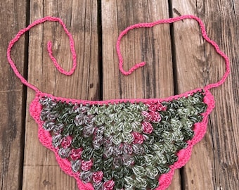 Crochet Strawberry Matcha Bandana