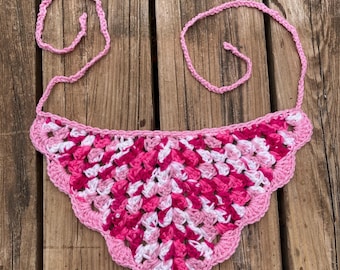 Crochet Pink Multi Bandana