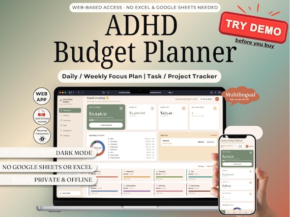 ADHD Budget Planner | ClearMind Budget | Safe-to-Spend Tracker | Simple Budget Dashboard | Browser App