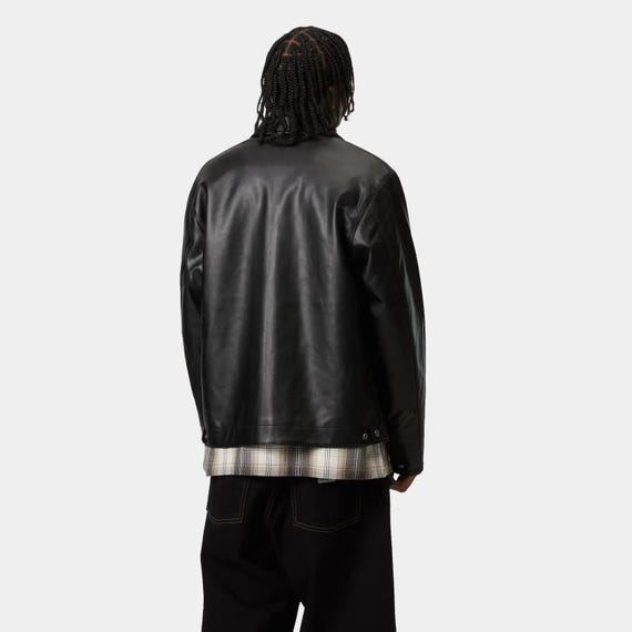 Carhartt Detroit Leather Jacket – Black Leather Workwear Zip