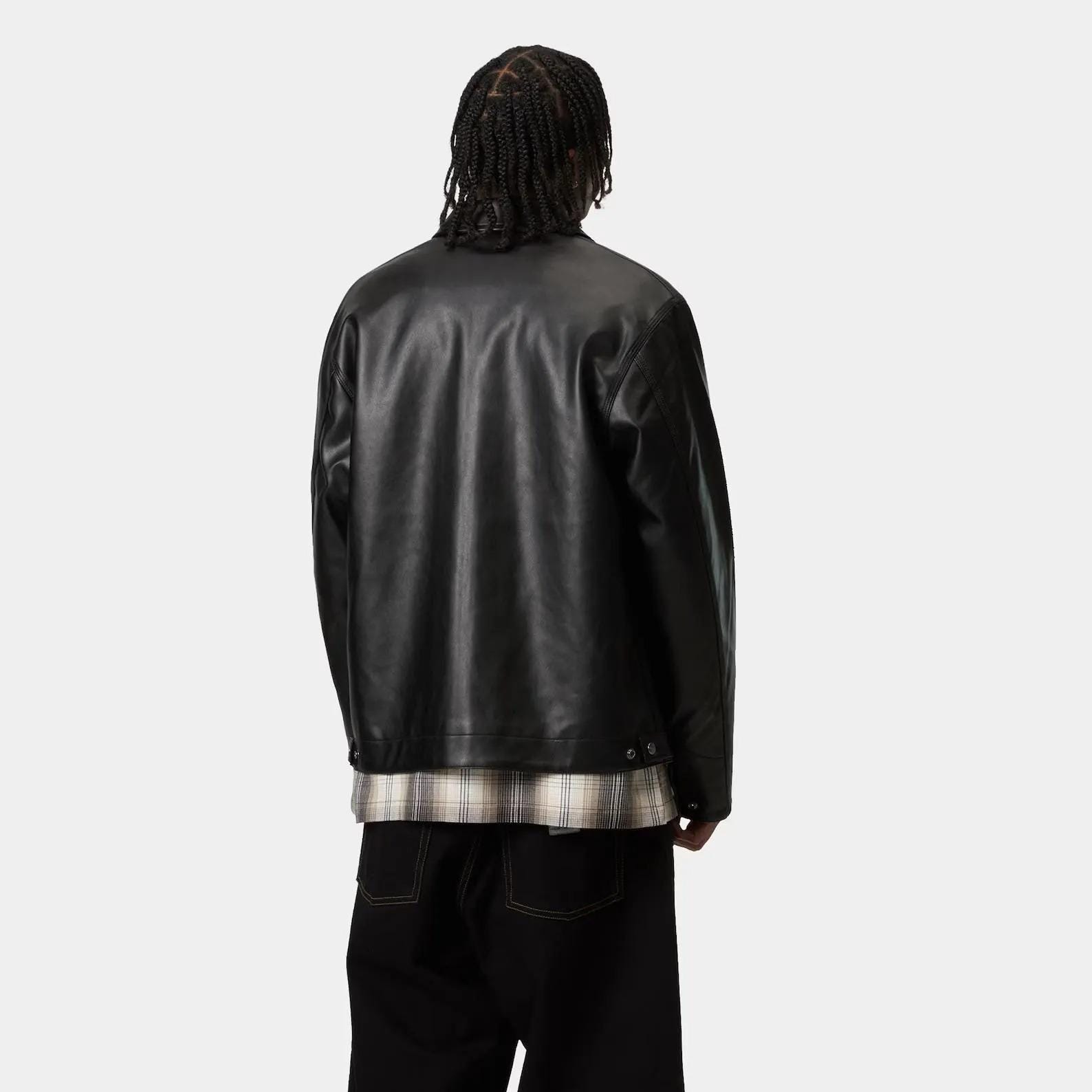 Carhartt Detroit Leather Jacket – Black Leather Workwear Zip