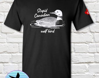 Stupido uccello lupo canadese - Maglietta nera