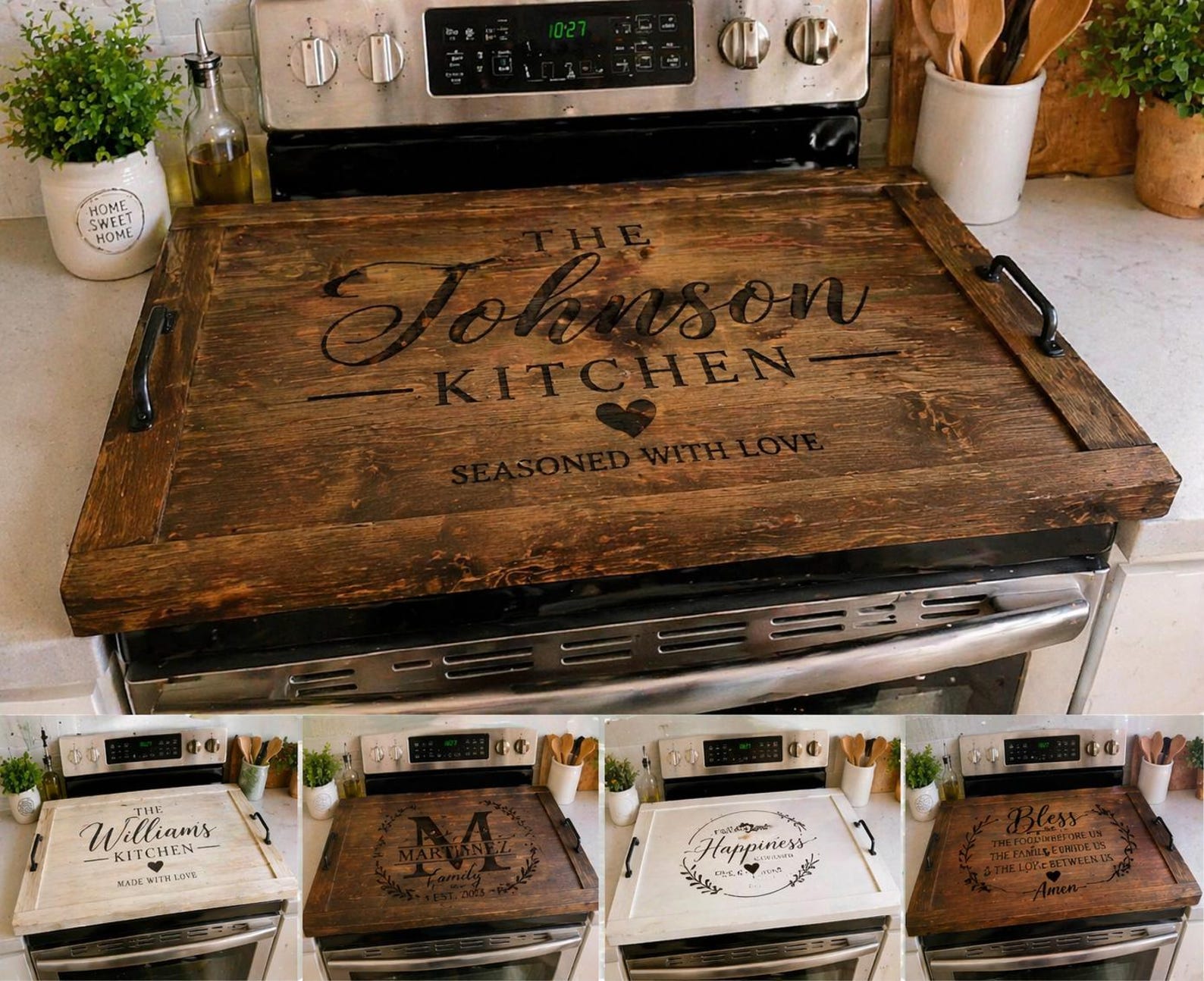 Custom Stove Top Cover | Personalized Noodle Board | Wooden Stove Cover | Kitchen Decor | Farmhouse Stove Cover | Custom Kitchen Gift
