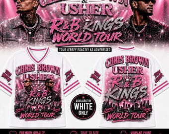 Custom Usher x Chris Brown Jersey, R&B Concert Jersey, Personalized Name and Number Shirt, Raymond and Brown Tee, Hip Hop Fan Apparel