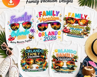 Orlando Family Trip 2026 SVG PNG | Family Vacation 2026 Shirt Design | Orlando Vacation Shirt Transfer | Digital Download Cricut Sublimation