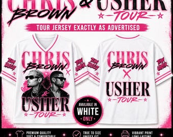 Custom Usher x Chris Brown Jersey, R&B Concert Jersey, Personalized Name and Number Shirt, Raymond and Brown Tee, Hip Hop Fan Apparel
