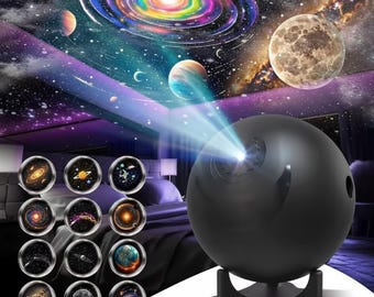 Planetarium Projector for Bedroom, 12 Image Discs, Galaxy Projectors Star Night Light, Ceiling Mood Lighting, Space Lamp