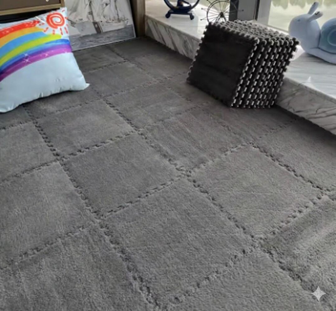 Soft Plush Rug for Kids, 30x30cm Play Rug, Puzzle Rug, Warm Play Mat ...