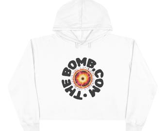 TheBomb.com Crop-Hoodie mit Sonnenmotiv | Grafik-Crop-Hoodie