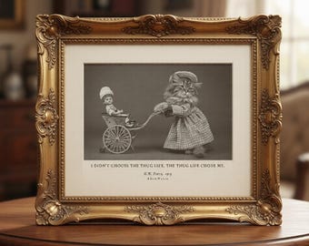 New and First Time Mom Gift | Funny Cat Print | New Parent & Baby Shower Present | Victorian Art Sepia Photo Meme EdemWeiss Pets Meme Prints