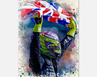 Póster de Lewis Hamilton F1 Mercedes - Arte mural