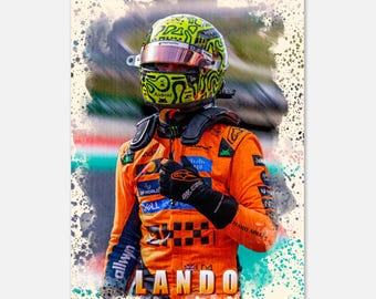 Lando Norris – Impresión minimalista de acuarela de F1