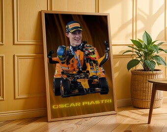 Póster de Oscar Piastri de F1 - Impresión de carreras de automovilismo