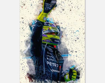 Póster de Lewis Hamilton, Mercedes F1 2023 - Arte mural