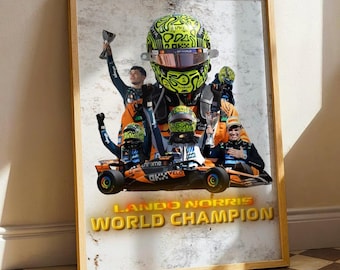 Póster de Lando Norris, campeón del mundo - Arte mural