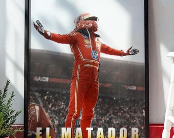Cartel de carreras de El Matador Carlos Sainz Ferrari F1 - Arte de pared