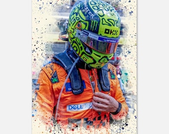 Póster de Lando Norris McLaren F1 2025 - Arte mural para aficionados a las carreras