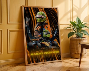 Póster de Lando Norris de F1 - Impresión de carreras de automovilismo