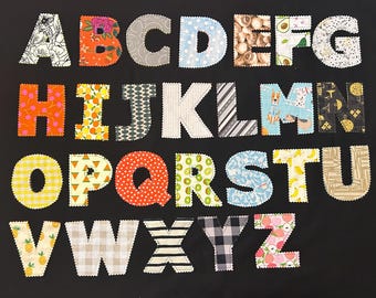 Letras de tecido de 10 cm (4 polegadas) de A a Z, duas de cada letra.