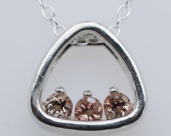 Oregon Sunstones Pink Schiller in Sterling Silver Mothers Pendant 3mm, .6tcw #motherss3mm3