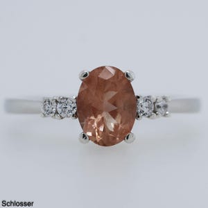 Oregon Sunstone Schiller and CZ Ring Size 8 in Sterling Silver 1c #4399