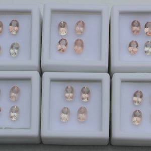 Oregon Sunstone Facets, Lose Gemstones, 7x5mm, 4 pieces, Schiller, Pink, Orange