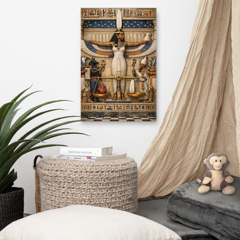 Ma’at – Goddess of Truth & Balance | Egyptian Justice Canvas Art