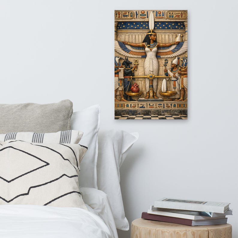 Ma’at – Goddess of Truth & Balance | Egyptian Justice Canvas Art