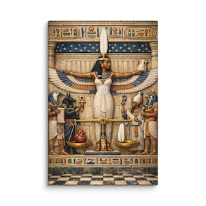 Ma’at – Goddess of Truth & Balance | Egyptian Justice Canvas Art