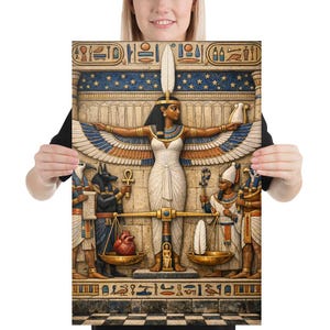 Ma’at – Goddess of Truth & Balance | Egyptian Justice Canvas Art