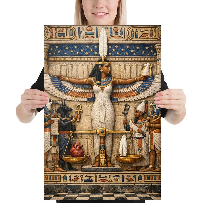 Ma’at – Goddess of Truth & Balance | Egyptian Justice Canvas Art