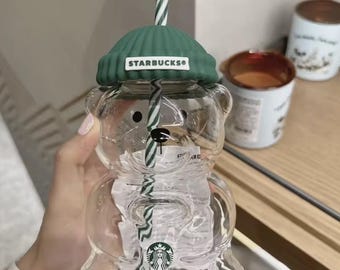 Original Starbucks Bearista Limited Edition Bear Glass for Cold Coffee