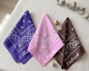 Personlig broderad bandana · Personligt namn · Western paisleyhalsduk · Hund-/katttillbehör · En unik present till djurälskare