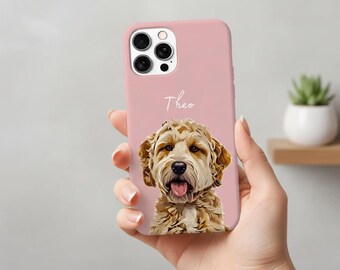 Personligt telefonskal med husdjursporträtt • Skal med hund-/kattfoto + namn • Unik present