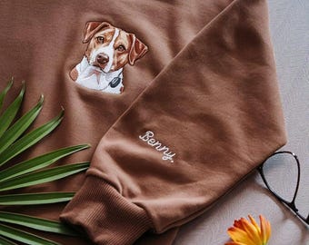 Broderad hund- och katthuvtröja • Foto på husdjur • Tröja