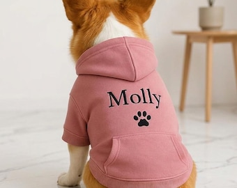 Personlig hundtröja med broderat namn - Varm hundtröja i små och medelstora storlekar - Present till hundmamma